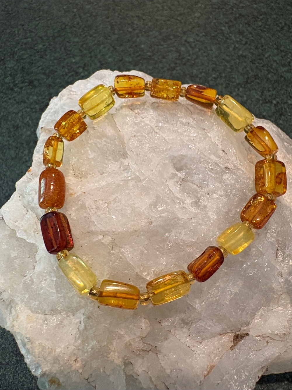 Amber rectangular shape bracelet